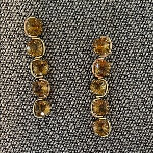 Cabi Elegant Gold and Brown Drop Earrings